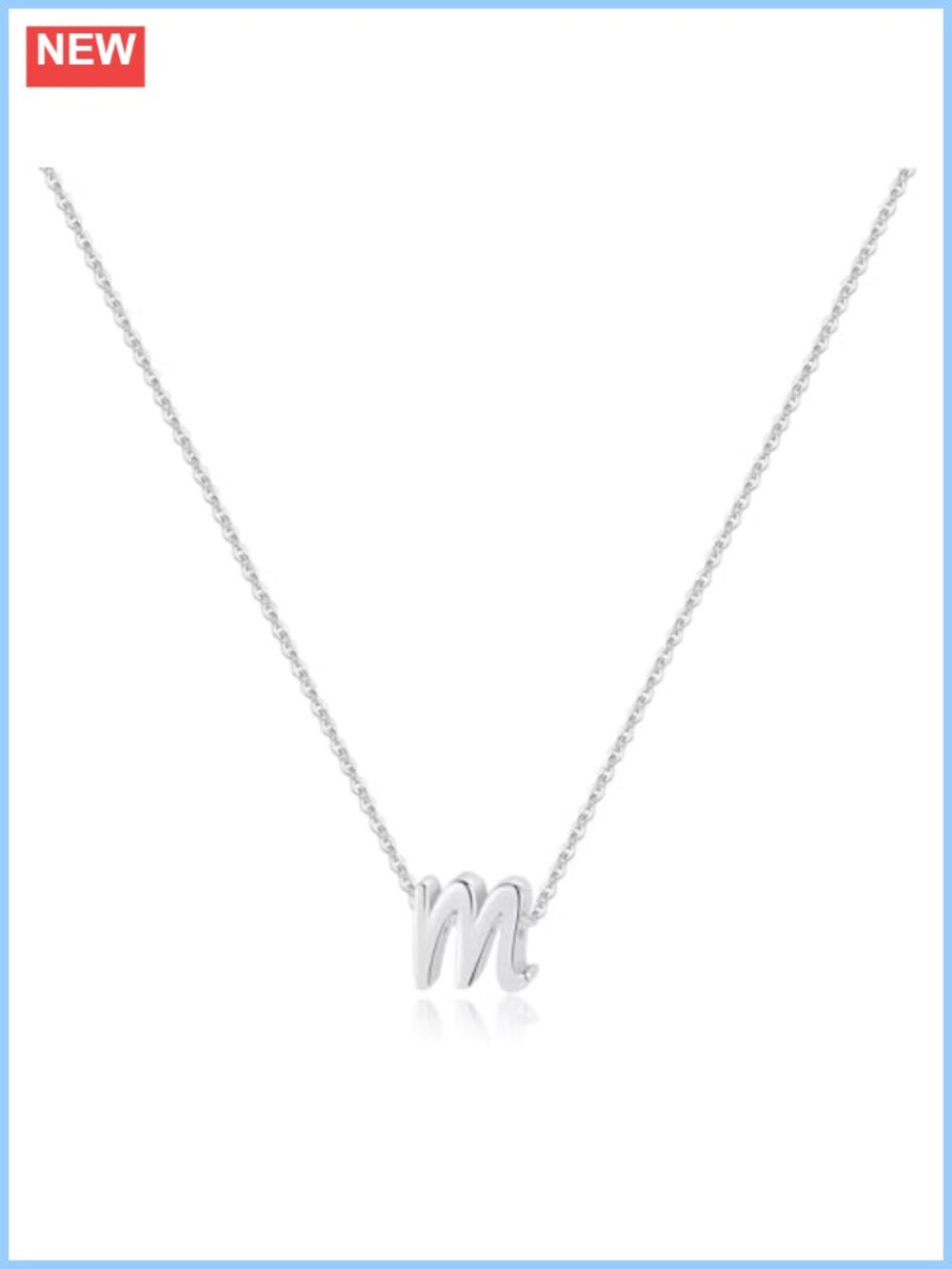 925 Sterling Silver Cursive Initial Pendant Necklace for Women